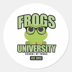 Pegatina Redonda Universidad de Frogs