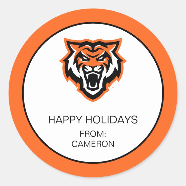 Pegatina Redonda Universidad Estatal de Idaho bengala diseño espiri (Anverso)