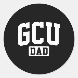 Pegatina Redonda Universidad GCU Papá Padre Arch Vintage Family par