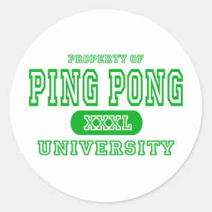 Pegatina Redonda Universidad Ping Pong