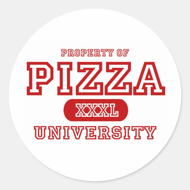 Pegatina Redonda Universidad Pizza (Anverso)