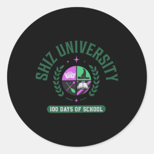 Pegatina Redonda Universidad Shiz 100 Días De Escuela Para Hombres