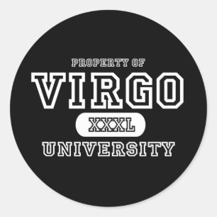 Pegatina Redonda Universidad Virgo Dark