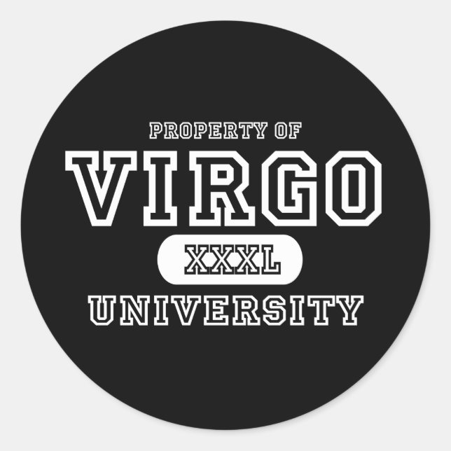 Pegatina Redonda Universidad Virgo Dark (Anverso)