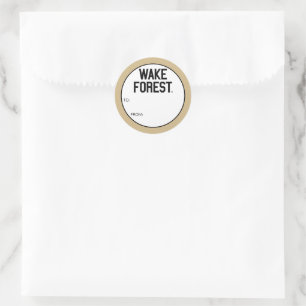 Pegatina Redonda Universidad Wake Forest   Bosque Wake