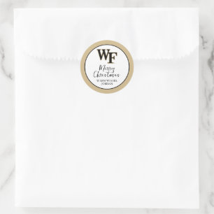 Pegatina Redonda Universidad Wake Forest   WF