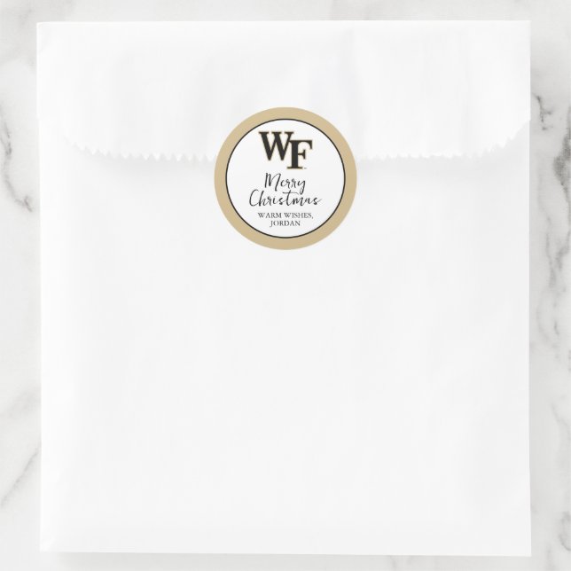 Pegatina Redonda Universidad Wake Forest | WF (Bolso)