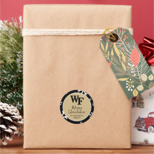 Pegatina Redonda Universidad Wake Forest   WF