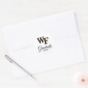 Pegatina Redonda Universidad Wake Forest   WF