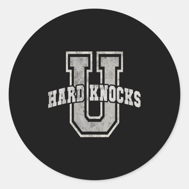 Pegatina Redonda University Of Hard Knocks Life Goals College Schoo (Anverso)