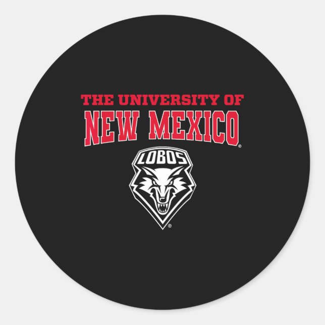 Pegatina Redonda University Of New Mexico Unm Lobos Ncaa Unm&#;   (Anverso)