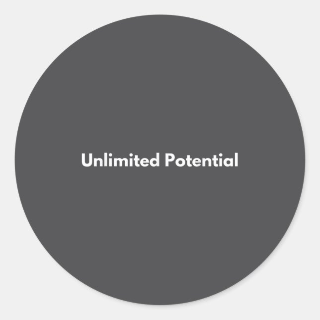 Pegatina Redonda Unlimited Tential Insrational Motivational Everyda (Anverso)