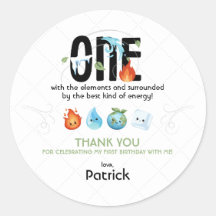 Uno con los elementos primer cumpleaños