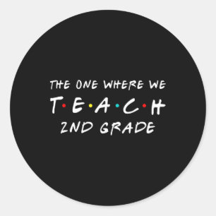 Pegatina Redonda Uno donde enseñamos a profesores de 2º grado