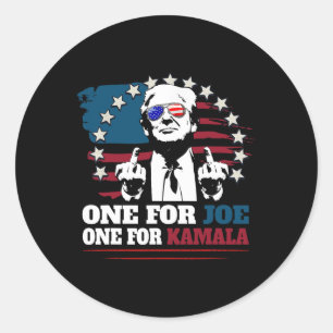 Pegatina Redonda Uno para Joe One para Kamala Funny Trump vota por