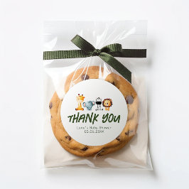 Pegatina Redonda Uno Salvaje Está En Camino De Safari Baby Favor Pe