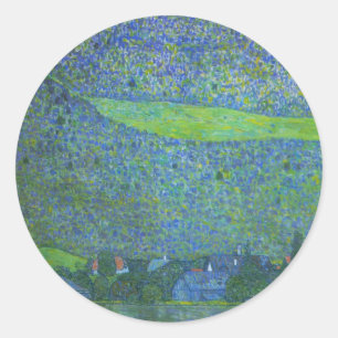 Pegatina Redonda Unterach am Attersee de Klimt, Arte Nouveau antigu