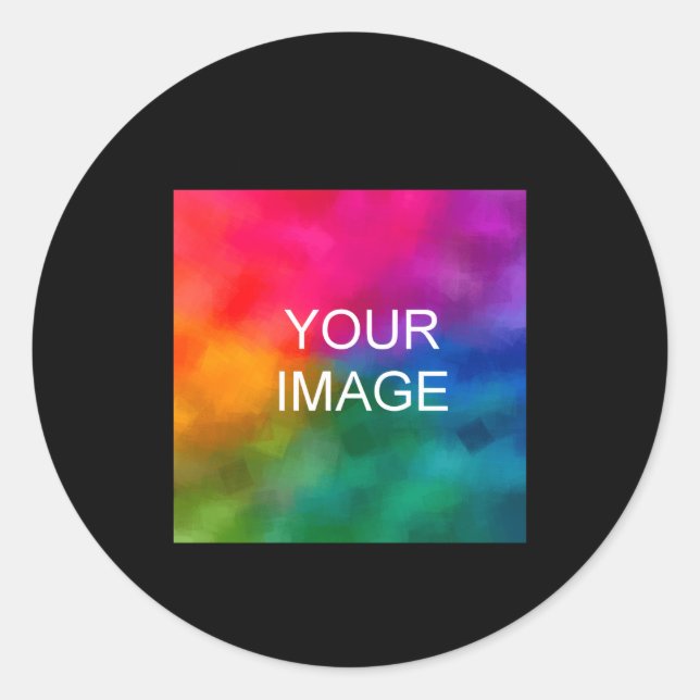 Pegatina Redonda Upload Photo Add Text Template Kids Girls  (Anverso)