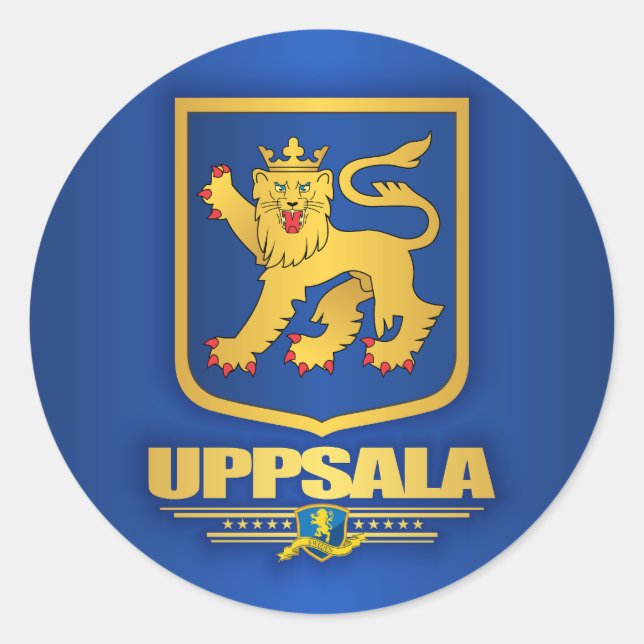 Pegatina Redonda Uppsala (Anverso)