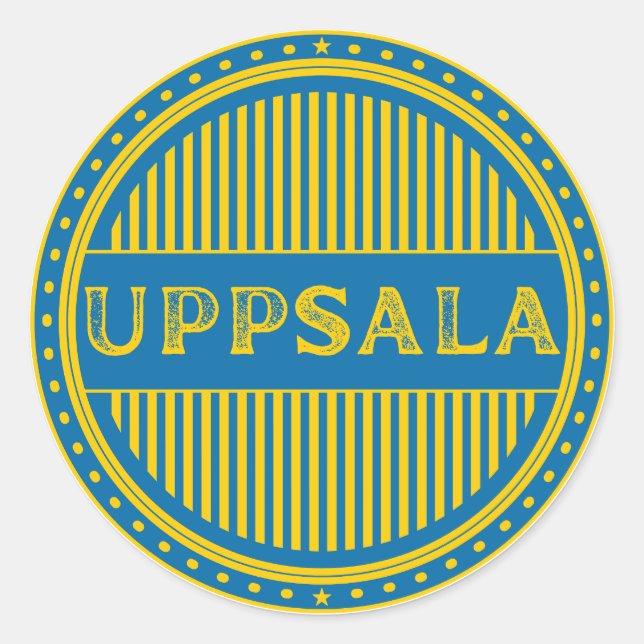 Pegatina Redonda Uppsala City Pride Emblem – Swedish Identity (Anverso)