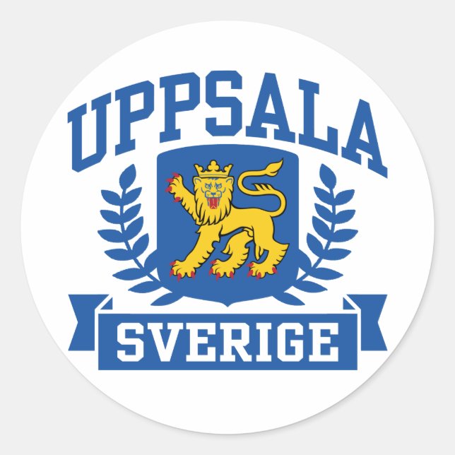 Pegatina Redonda Uppsala Sverige (Anverso)