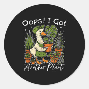 Pegatina Redonda Ups, tengo otra planta, planta Silly Goose, divert