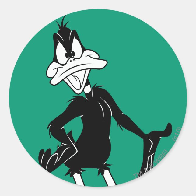 Pegatina Redonda Upset DAFFY DUCK™ (Anverso)