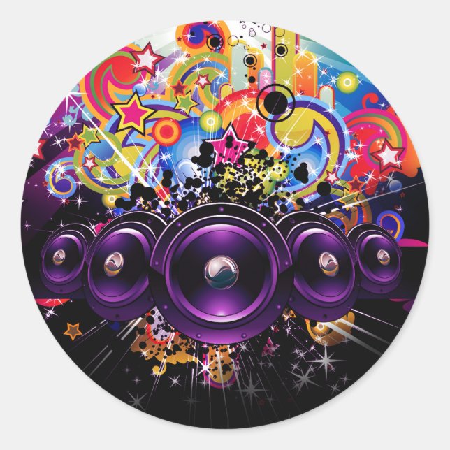 Pegatina Redonda Urban Club Hip Hop DJ Dance Dance Fiesta (Anverso)