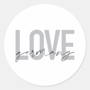 Pegatina Redonda Urbano, moderno, simple, genial diseño Love German