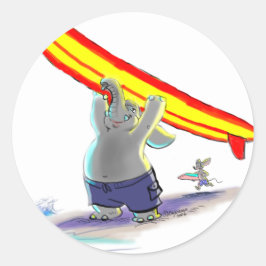 Pegatina Redonda UrFiNg eLePhAnt