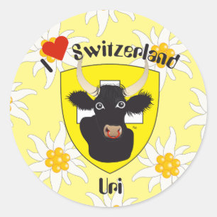 Pegatina Redonda Uri Suiza Suisse Svizzera Svirza pegamento