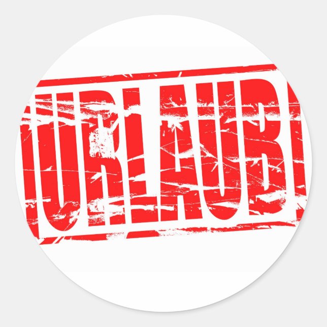 Pegatina Redonda Urlaub (Anverso)