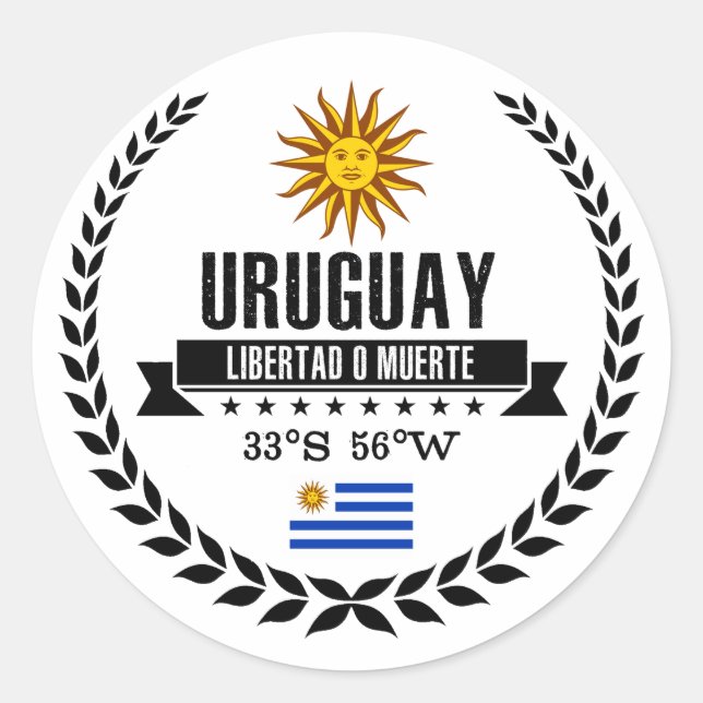 Pegatina Redonda Uruguay (Anverso)