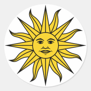 Pegatina Redonda Uruguay Sol de Mayo
