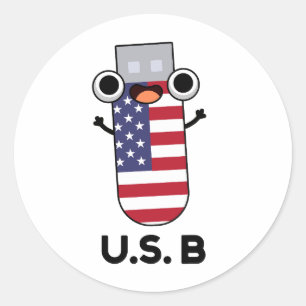 Pegatina Redonda US B graciosa US Pun