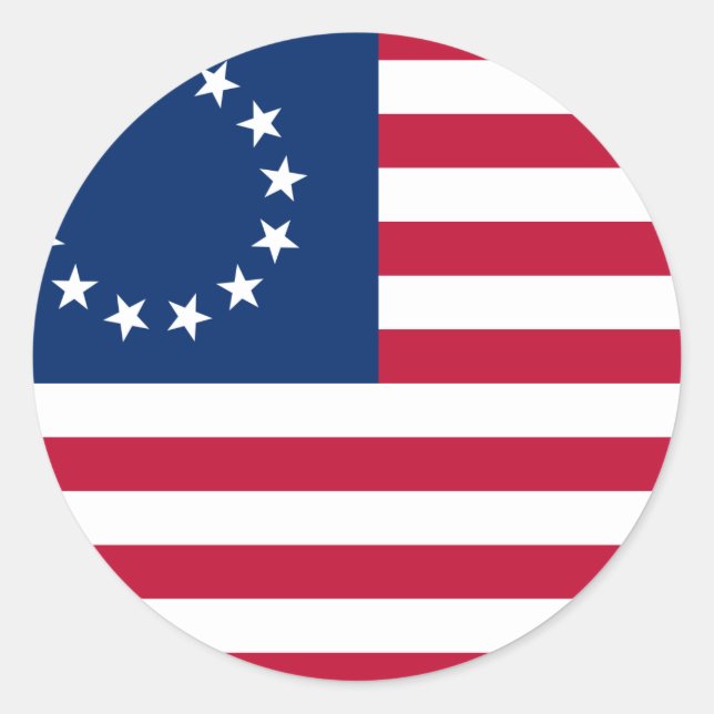 Pegatina Redonda usa betsy ross flag (Anverso)