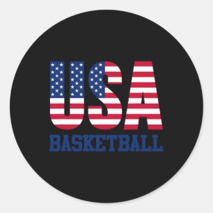 Pegatina Redonda Usa Con Bandera Americana Sketll Deportes Mujeres