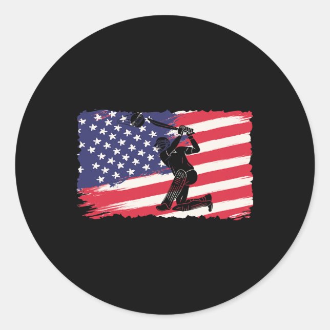 Pegatina Redonda Usa Cricket Jersey America Cricket  (Anverso)