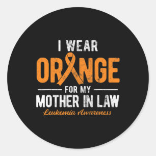 Pegatina Redonda Usa Naranja Para Mi Madre En Leucemia De Cáncer De