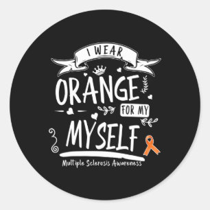 Pegatina Redonda Usa Naranja Para Mí Misma Ms Y Esclerosis Múltiple
