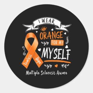 Pegatina Redonda Usa Naranja Para Mí Misma Ms Y Esclerosis Múltiple