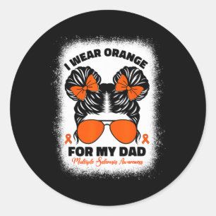 Pegatina Redonda Usa Naranja Para Mi Papá Señora Múltiples Niños De