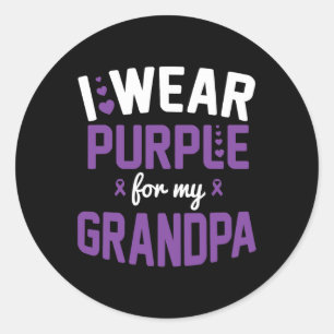 Pegatina Redonda Usa Púrpura Para Mi Abuelo Septiembre Alzheimerhei