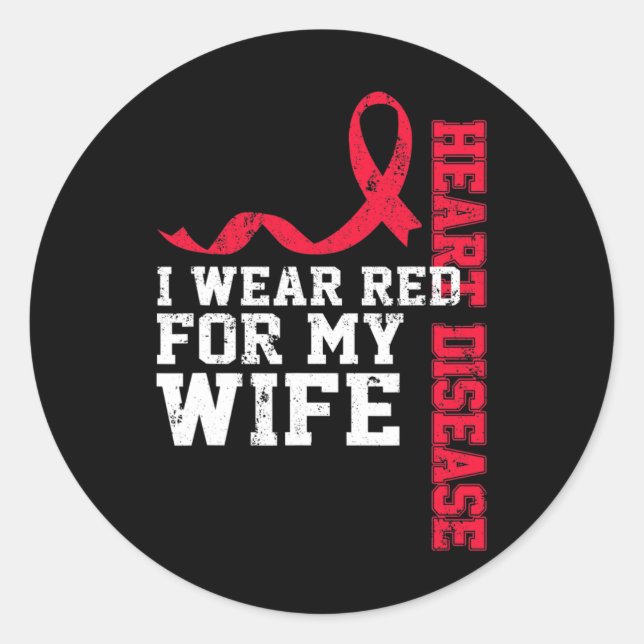 Pegatina Redonda Usa Rojo Para Concienciar Sobre La Enfermedad Card (Anverso)