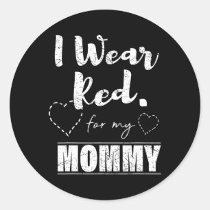 Pegatina Redonda Usa Rojo Para Mi Mami Tee