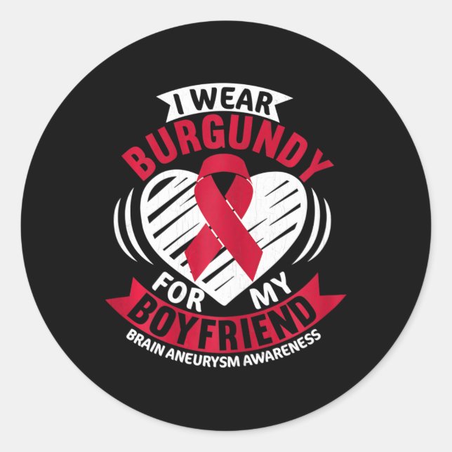 Pegatina Redonda Usa Rojo Para Novio Aneuralismo Cerebro Sensibiliz (Anverso)