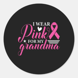 Pegatina Redonda Usa Rosa Para Mi Abuela Concienciación Sobre El Cá