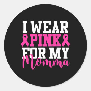 Pegatina Redonda Usa Rosa Para Mi Mami Conciencia Sobre El Cáncer D