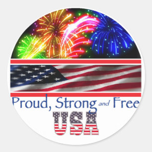 Pegatina Redonda USA Strong