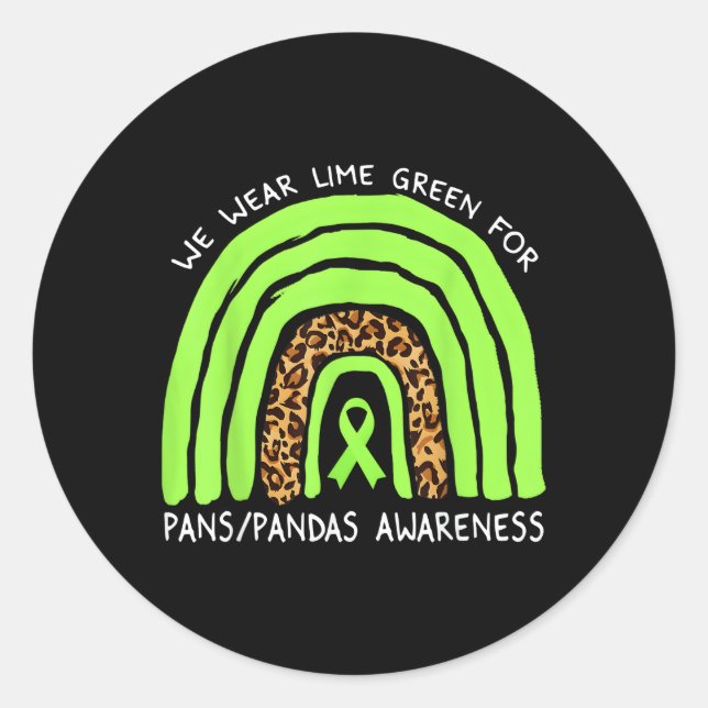 Pegatina Redonda Usamos Arcoiris Verde Lime Para Los Pandas Awarene (Anverso)